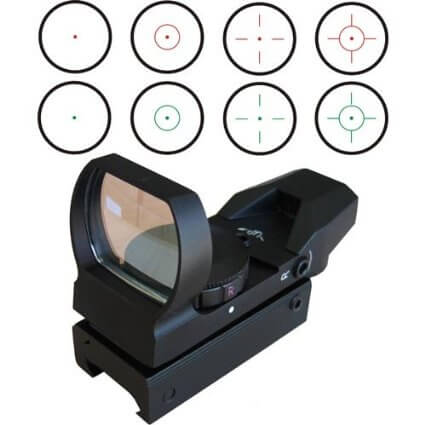 Green Reflex Sight with 4 Reticles